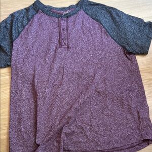 Gap Heathered Purple and Gray Raglan Shirt